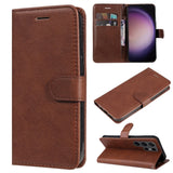 Samsung Galaxy S24 Ultra Leather Flip Cover m. Lommebok og stropp - Brun