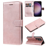 Samsung Galaxy S24 Ultra Leather Flip Cover m. Lommebok og stropp - Rose gull