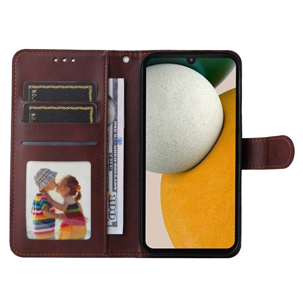 Samsung Galaxy A15 (5G) / A15 flip-deksel i kunstskinn m. Lommebok og stropp - Brun