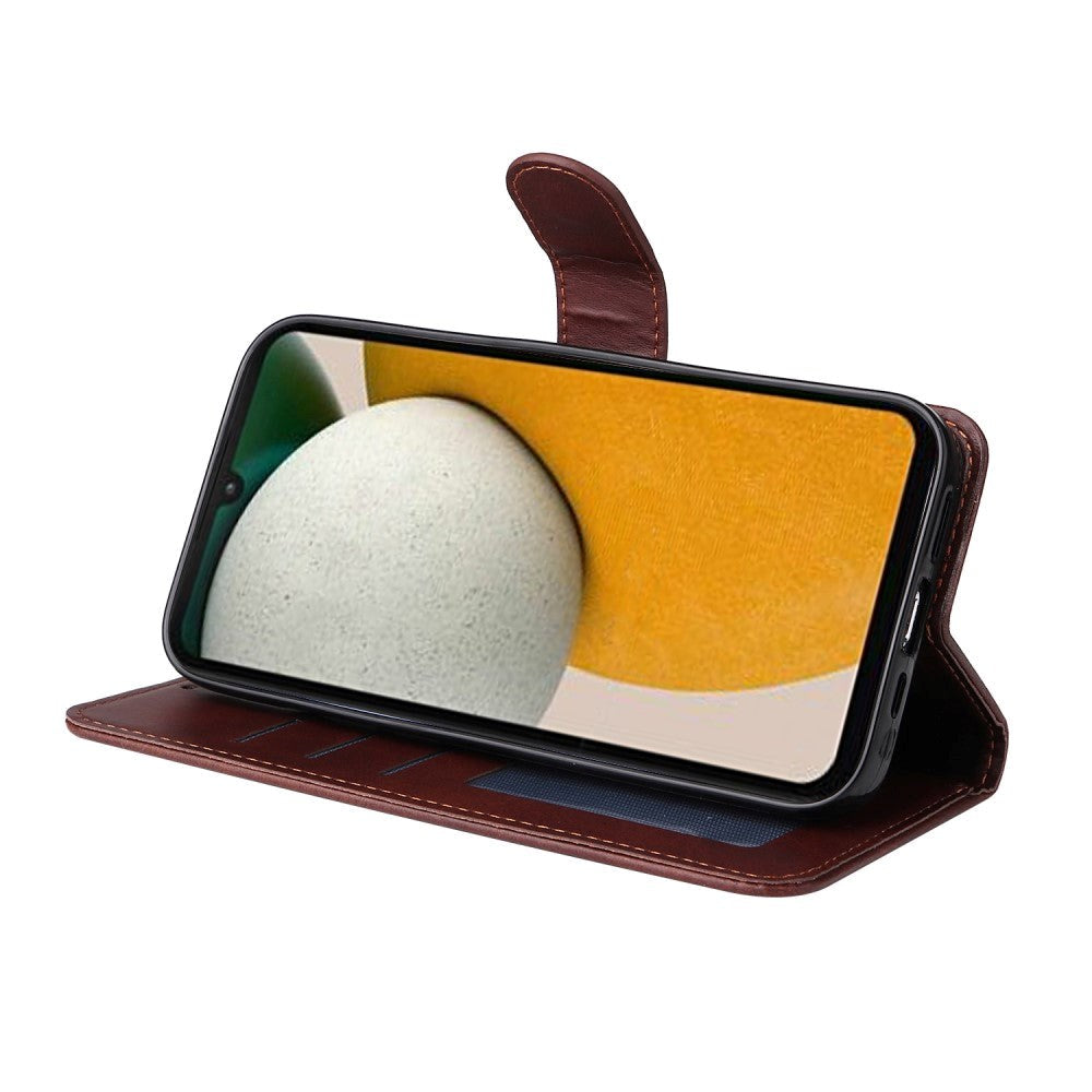 Samsung Galaxy A15 (5G) / A15 flip-deksel i kunstskinn m. Lommebok og stropp - Brun
