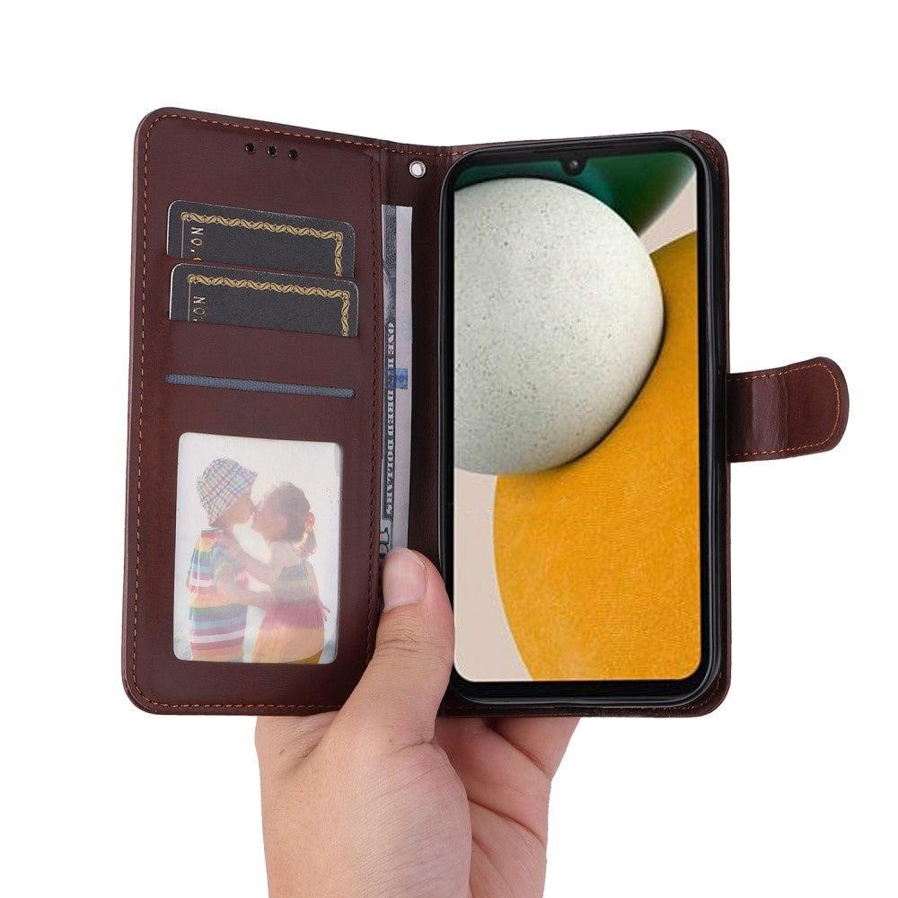 Samsung Galaxy A15 (5G) / A15 flip-deksel i kunstskinn m. Lommebok og stropp - Brun