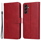 Samsung Galaxy A15 (5G) / A15 Kunstlæder Flip Cover m. Pung og Strop - Red