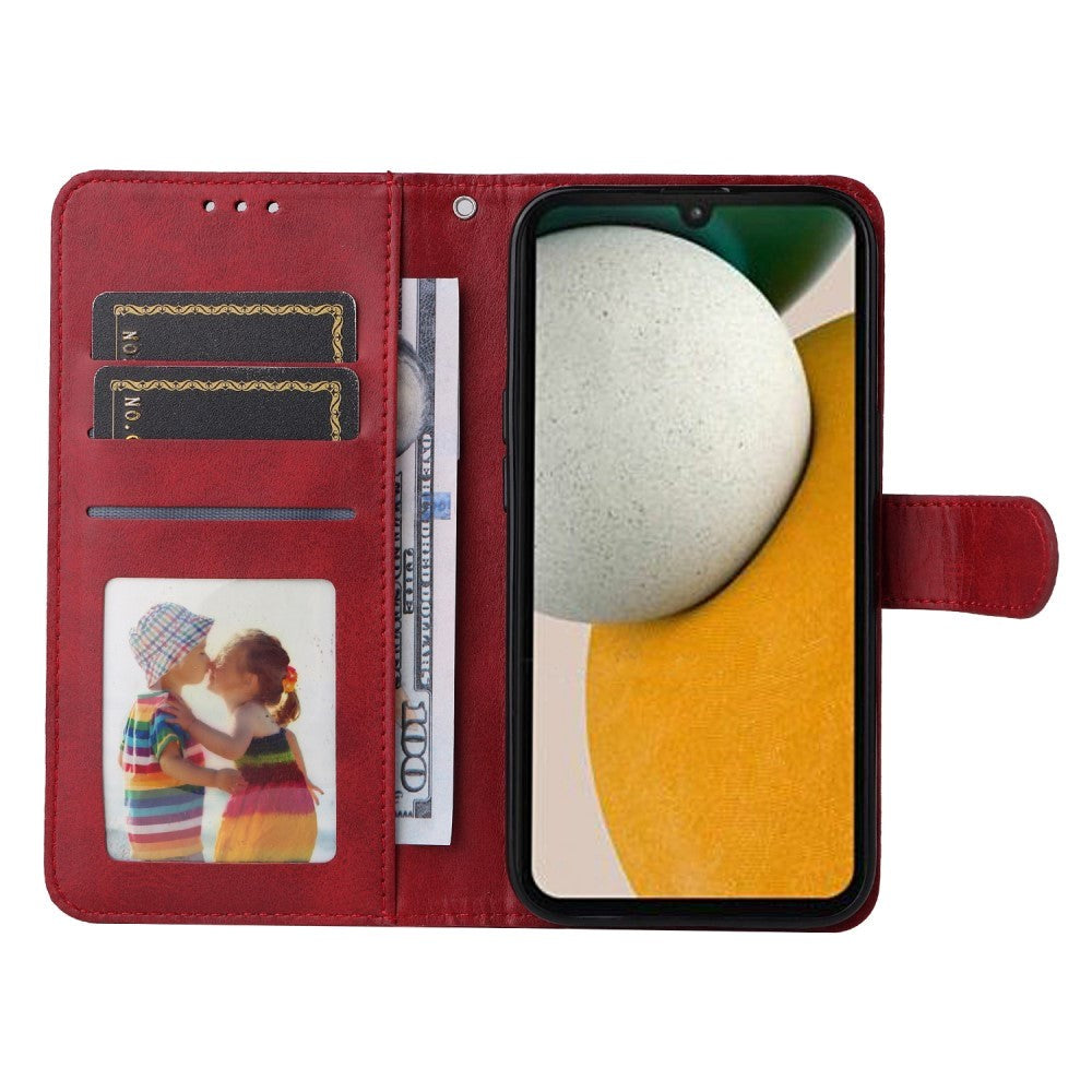 Samsung Galaxy A15 (5G) / A15 Kunstlæder Flip Cover m. Pung og Strop - Red