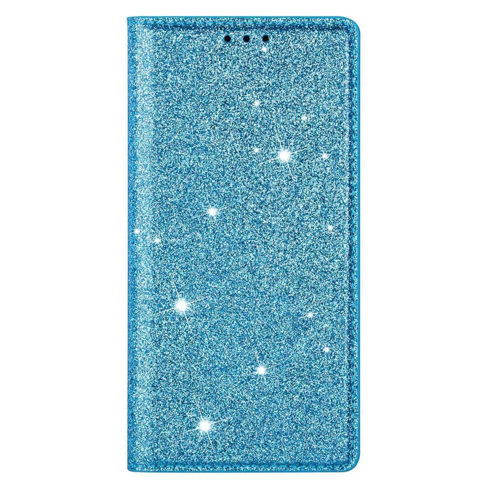 Samsung Galaxy A15 (5G) / A15 Lær Flip Deksel m. Lommebok - Glitter - Blå