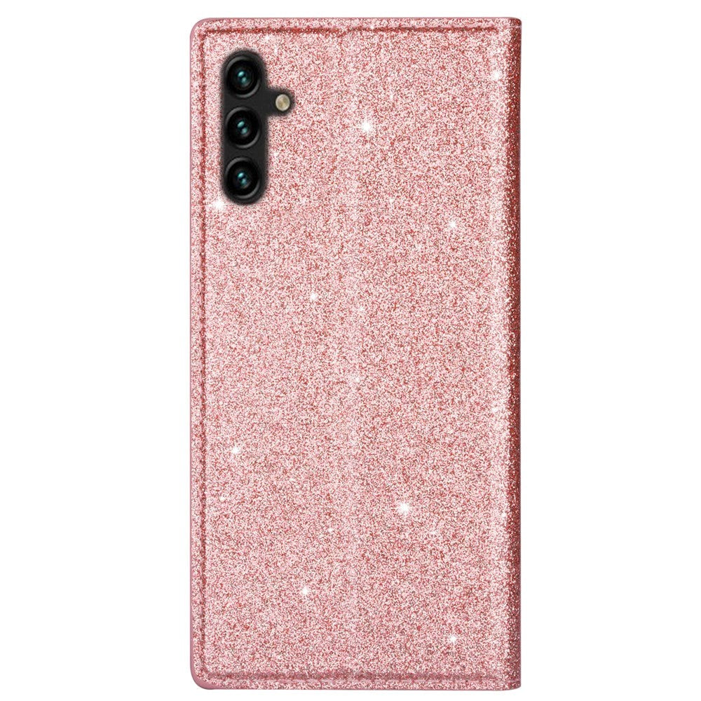 Samsung Galaxy A15 (5G) / A15 Læder Flip Cover m. Pung - Glimmer - Rose Gold