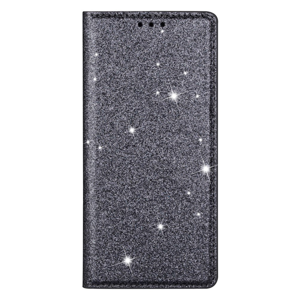 Samsung Galaxy A15 (5G) / A15 Lær Flip Deksel m. Lommebok - Glitter - Grå