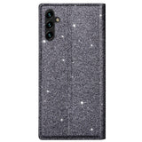 Samsung Galaxy A15 (5G) / A15 Lær Flip Deksel m. Lommebok - Glitter - Grå