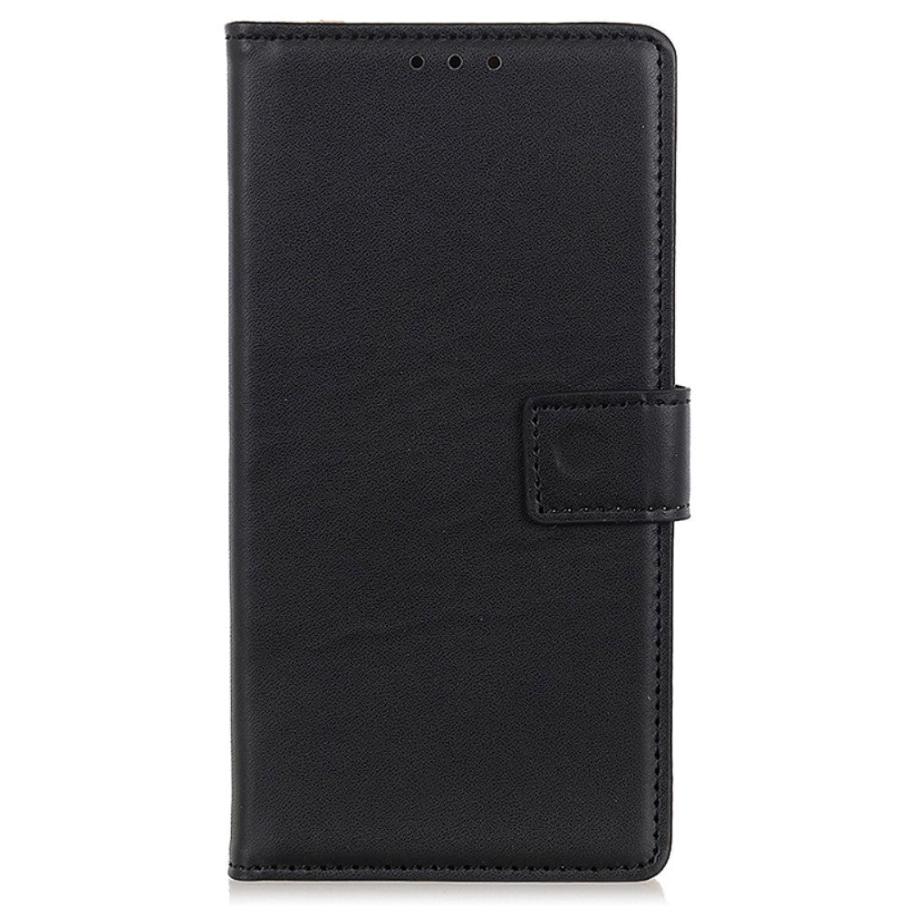 Google Pixel 8a Leather Flip Cover m. Lommebok og stativ - Svart