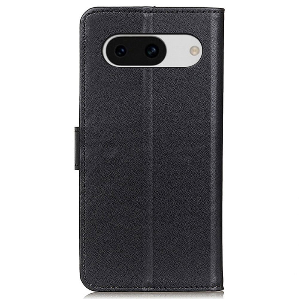 Google Pixel 8a Leather Flip Cover m. Lommebok og stativ - Svart