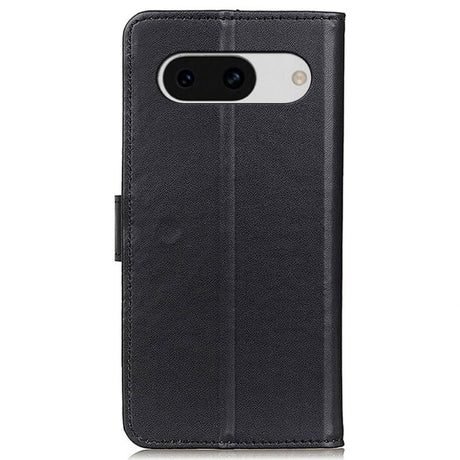 Google Pixel 8a Leather Flip Cover m. Lommebok og stativ - Svart