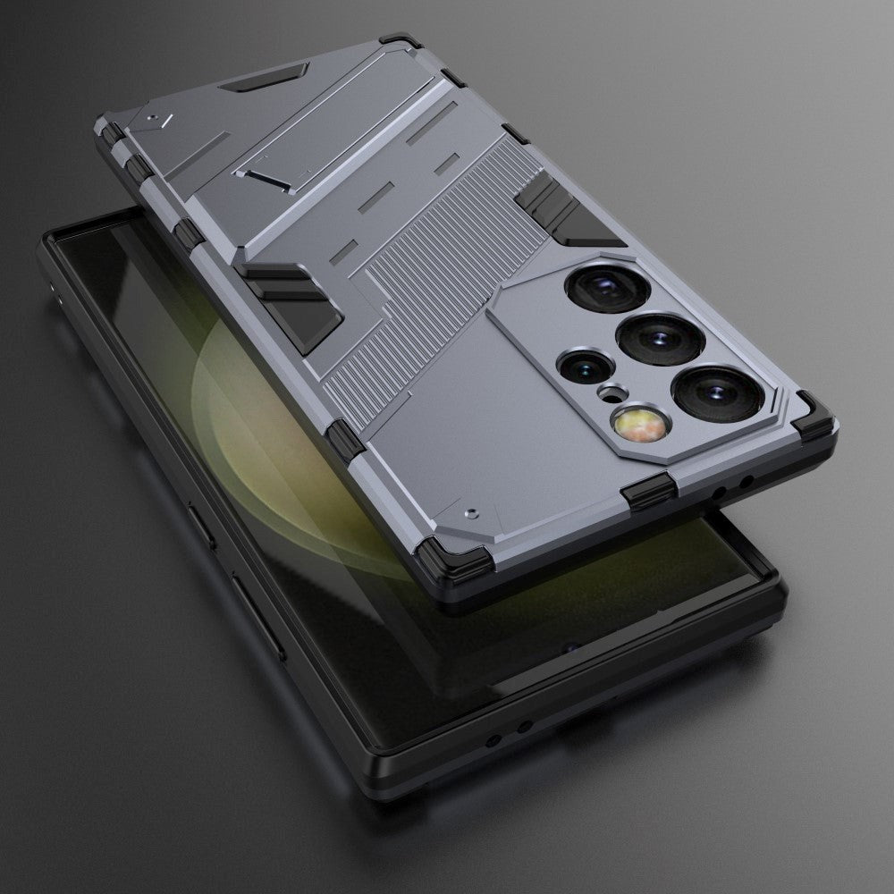 Samsung Galaxy S24 Ultra Hybrid Craftsman Bakdeksel m. Stativ - Grå