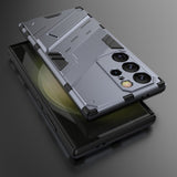 Samsung Galaxy S24 Ultra Hybrid Craftsman Bakdeksel m. Stativ - Grå