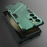 Samsung Galaxy S24 Ultra Hybrid Craftsman Bakdeksel m. Stativ - Grønn