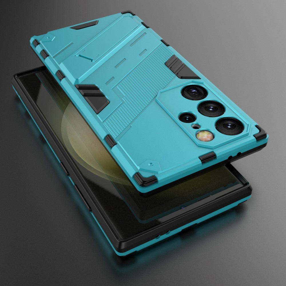 Samsung Galaxy S24 Ultra Hybrid Craftsman Bakdeksel m. Stativ - Blå