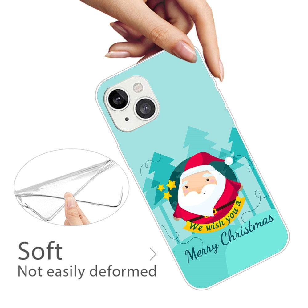 iPhone 15 Plus Fleksibelt Plast Bagside Jule Cover - Merry Christmas - Tegneserie Julemand