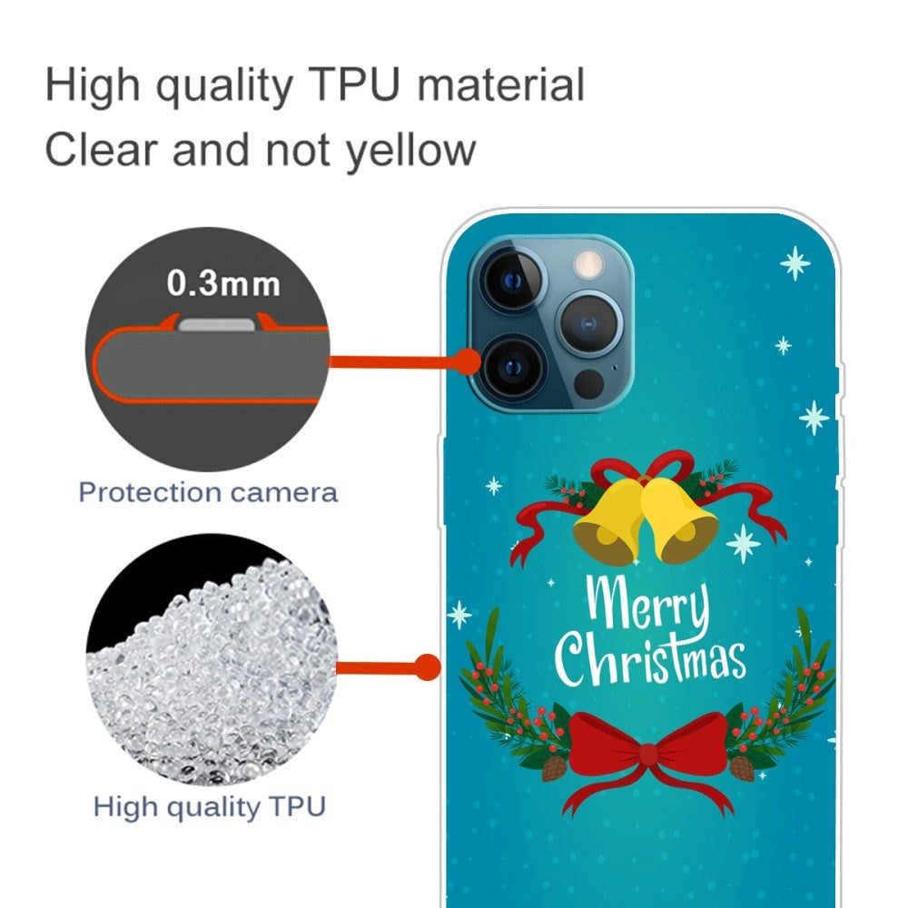 iPhone 15 Pro fleksibel plastbakside juledeksel - god jul - juleklokker