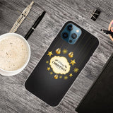 iPhone 15 Pro fleksibelt plastdeksel juledeksel - god jul - gulldekorasjoner