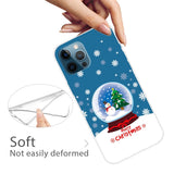 iPhone 15 Pro Fleksibelt Juledeksel i plastbak - God jul - Snow Globe