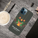 iPhone 15 Pro Fleksibelt Juledeksel i plast - God Jul - Julekrans og juleklokke