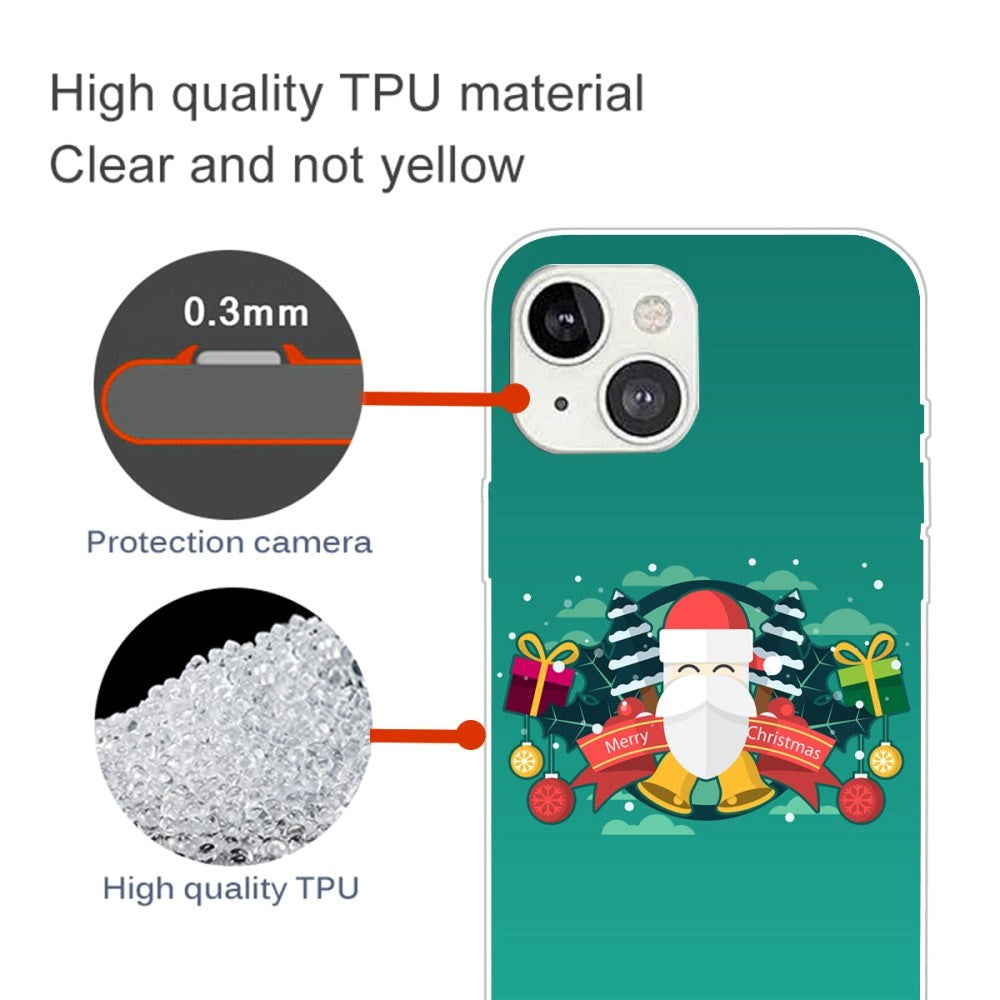 iPhone 15 Fleksibelt plastdeksel Juledeksel - God jul - Julenissen