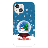 iPhone 15 Fleksibelt Juledeksel i plastbak - God jul - Snow Globe