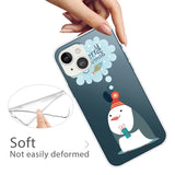 iPhone 15 Fleksibelt Plastik Jule Bagside Cover - Pingvin