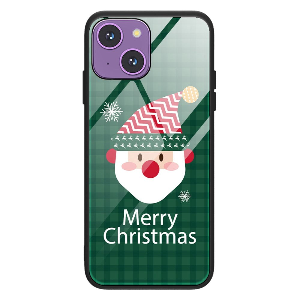 iPhone 15 Julebakdeksel m. Glassrygg - God jul - Julenissen