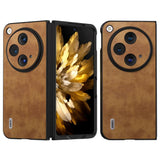 OnePlus Open Litchi lærbelagt plastbakdeksel - brun