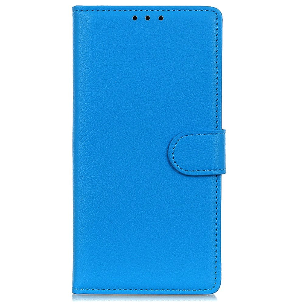 Xiaomi 14 Pro Litchi Leather Flip Cover m. Lommebok - Blå