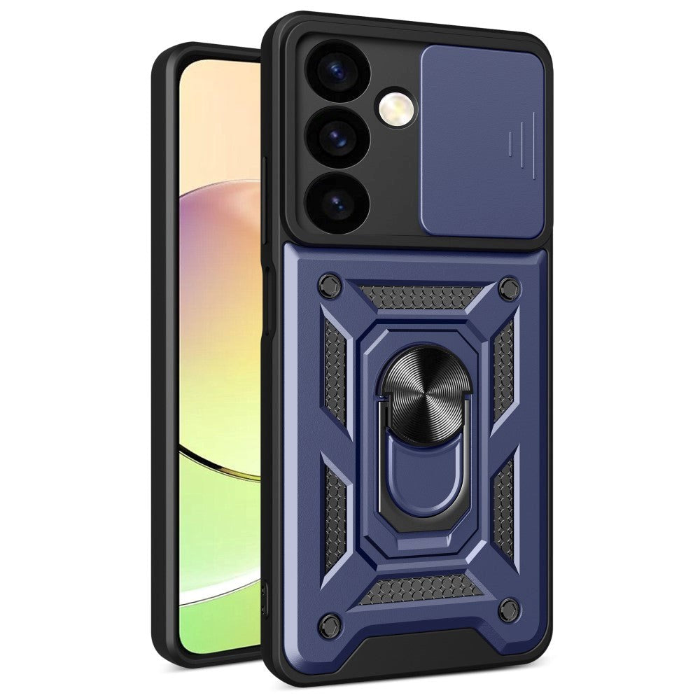 Samsung Galaxy S24 Craftsman bakdeksel m. Magnetisk Kickstand &amp; Cam Slider - Blå