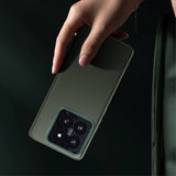 Xiaomi 14 Pro skinnbelagt plastbakdeksel m. Innebygd kamerabeskytter - Hvit