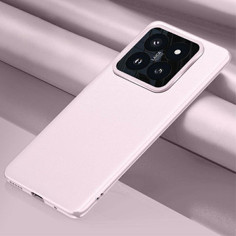 Xiaomi 14 Pro skinnbelagt plastbakdeksel m. Innebygd kamerabeskytter - Rosa