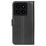 Xiaomi 14 Pro flip-deksel i kunstskinn m. Kortholder og stativfunksjon - svart