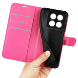 Xiaomi 14 Pro Kunstlæder Flip Cover m. Kortholder & Ståfunktion - Pink