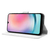Samsung Galaxy A25 (5G) Flip-deksel i lær m. Stropp og tekstur - Hvit