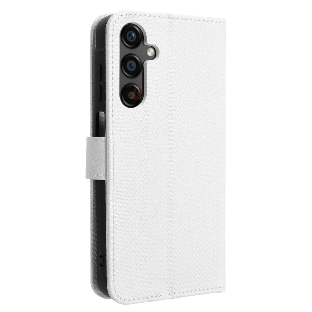 Samsung Galaxy A25 (5G) Flip-deksel i lær m. Stropp og tekstur - Hvit