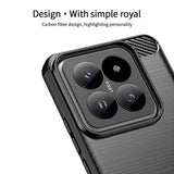 Xiaomi 14 Mofi børstet karbonfiber fleksibelt plastbakdeksel - rød