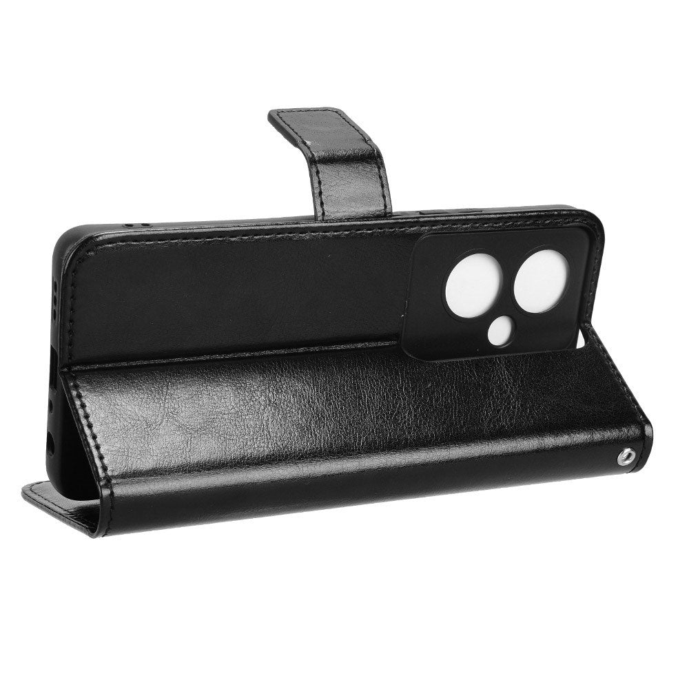 EIDERWOOD OnePlus Nord N30 SE (5G) / Oppo A79 (5G) Leather Flip Cover m. Lommebok og stativfunksjon - svart