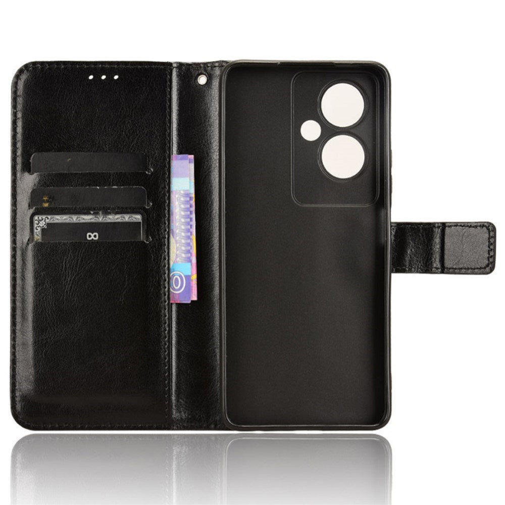 EIDERWOOD OnePlus Nord N30 SE (5G) / Oppo A79 (5G) Leather Flip Cover m. Lommebok og stativfunksjon - svart