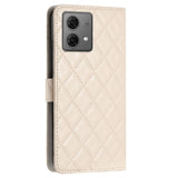EIDERWOOD Motorola Moto G84 Leather Flip Cover m. Veske og stropp - Rhombus - Beige