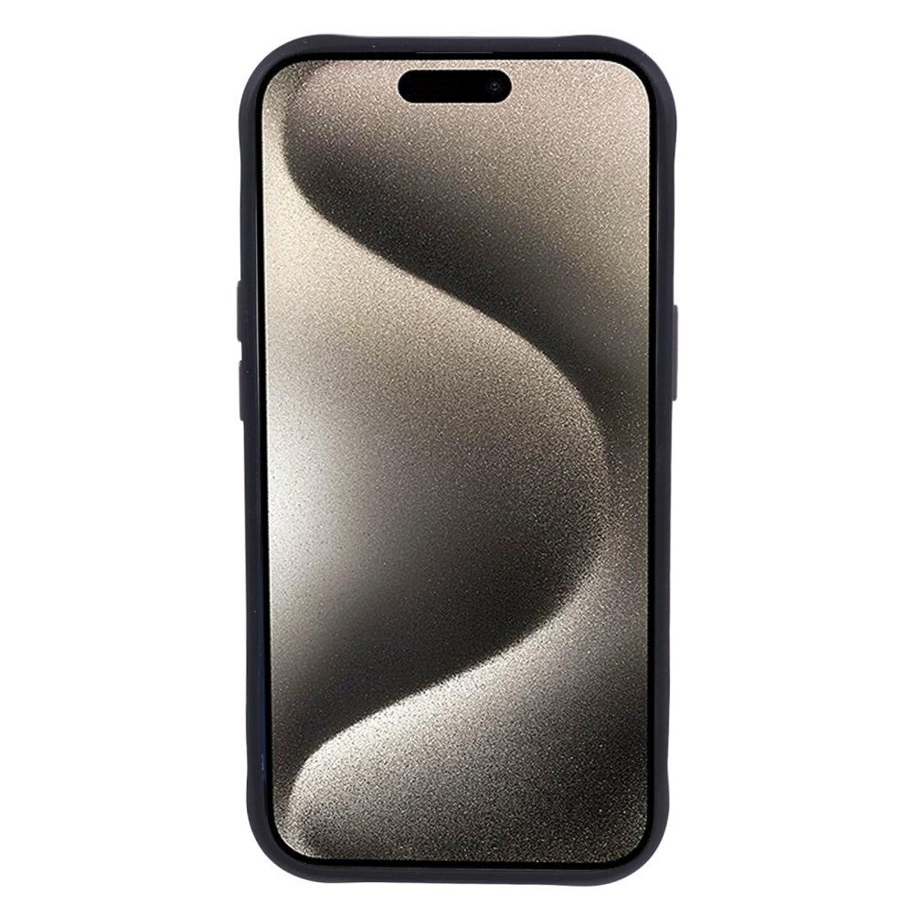 iPhone 15 Hybrid Bakdeksel m. Dyremotiv og broderi - Panda