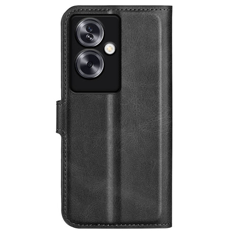 EIDERWOOD Oppo A79 (5G) / A2 (5G) Leather Flip Cover m. Kortholder og stativfunksjon - svart