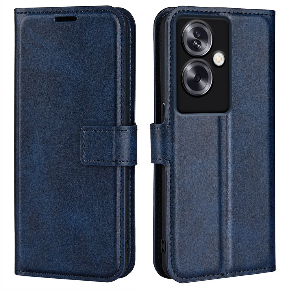 EIDERWOOD Oppo A79 (5G) / A2 (5G) Leather Flip Cover m. Kortholder og stativ funksjon - blå
