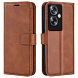 EIDERWOOD Oppo A79 (5G) / A2 (5G) Leather Flip Cover m. Kortholder og stativfunksjon - lysebrun