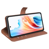EIDERWOOD Oppo A79 (5G) / A2 (5G) Leather Flip Cover m. Kortholder og stativfunksjon - lysebrun