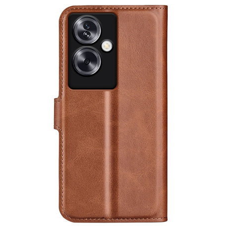 EIDERWOOD Oppo A79 (5G) / A2 (5G) Leather Flip Cover m. Kortholder og stativfunksjon - lysebrun