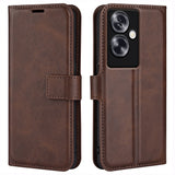 EIDERWOOD Oppo A79 (5G) / A2 (5G) Leather Flip Cover m. Kortholder og stativfunksjon - Mørkebrun