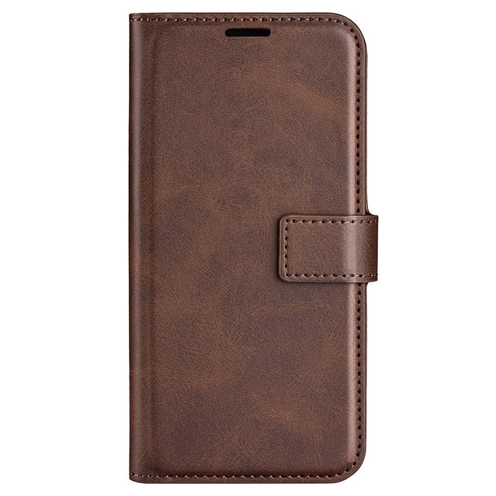 EIDERWOOD Oppo A79 (5G) / A2 (5G) Leather Flip Cover m. Kortholder og stativfunksjon - Mørkebrun