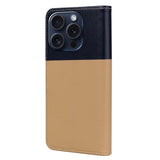 iPhone 15 Pro Flip Cover m. Strop / Ståfunktion / Kortholder - Blå / Brun (Hunde)