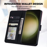 Samsung Galaxy S24 Ultra Flip-deksel m. Rem / stativ funksjon / kortholder - rød / svart (katter)